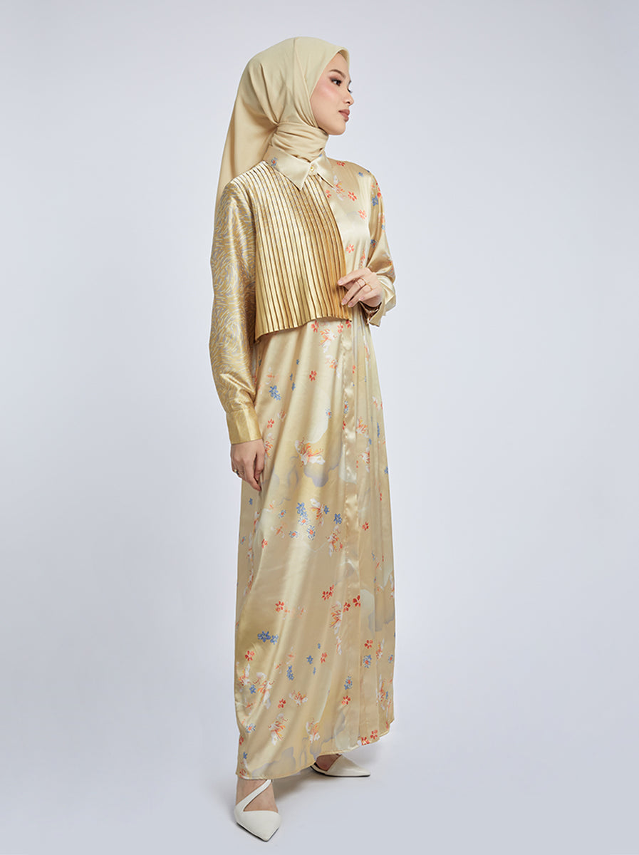 GANIA PLEATED DRESS FAWN – Kami Idea
