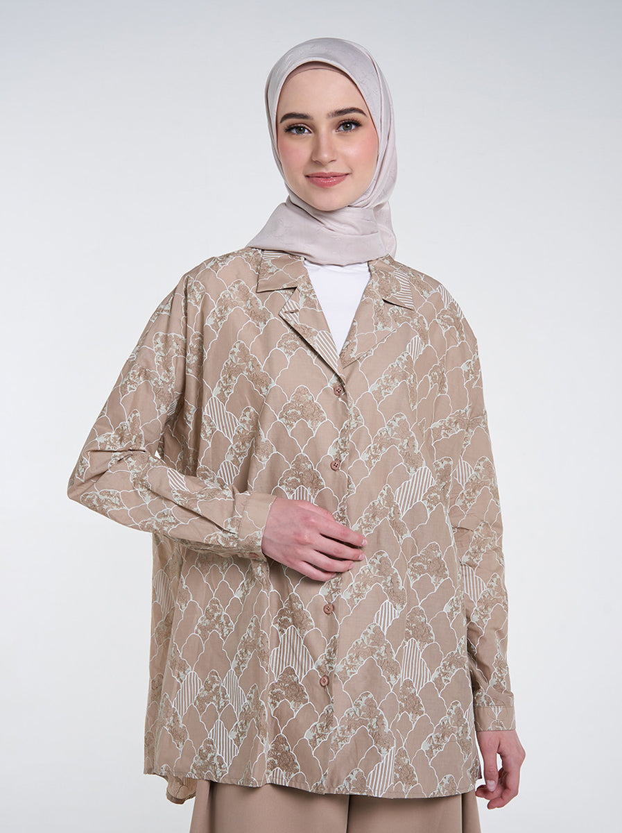 CARINA OVERSIZED TOP MILK TEA – Kami Idea