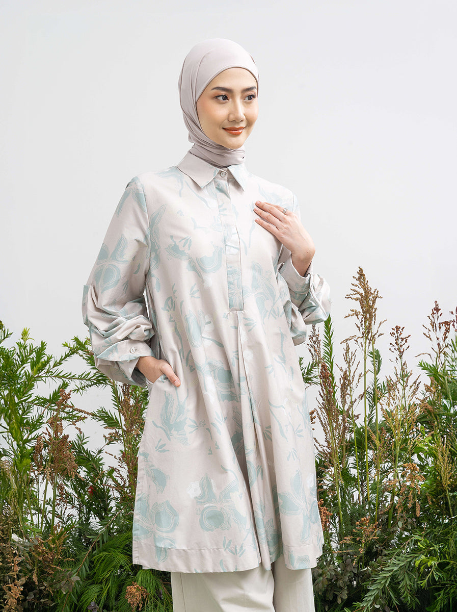 ミストレアスShoulder Ribbon Soft Chiffon Tunic ミストレアス 
