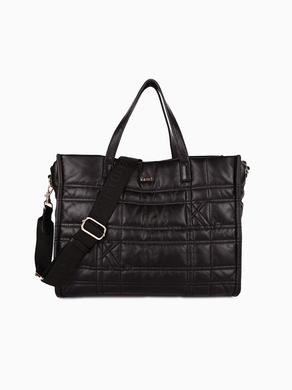 QUILTED LEATHER TOTE BLACK