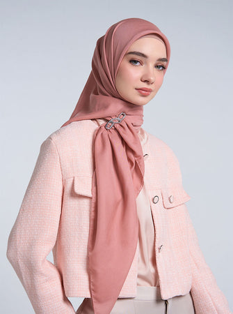 AIRY VOILE SCARF PLAIN PEACH