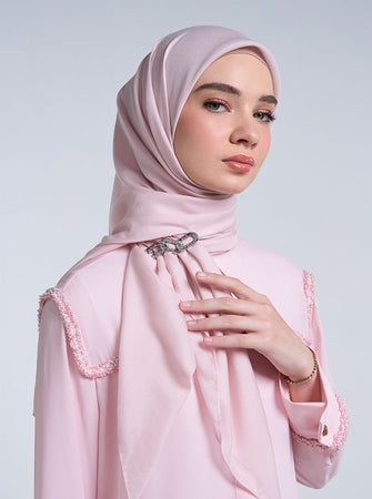 AIRY VOILE SCARF PLAIN POWDER PINK