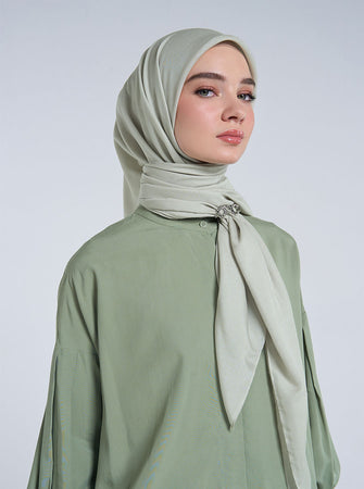 AIRY VOILE SCARF PLAIN SHEER GREEN