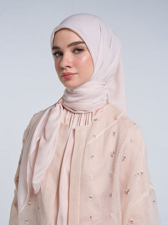 AIRY VOILE SCARF PLAIN SOY CREAM