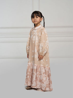 AZRA PLEATED KIDS DRESS BLUSH