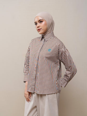 BIYA BOXY TOP BROWN