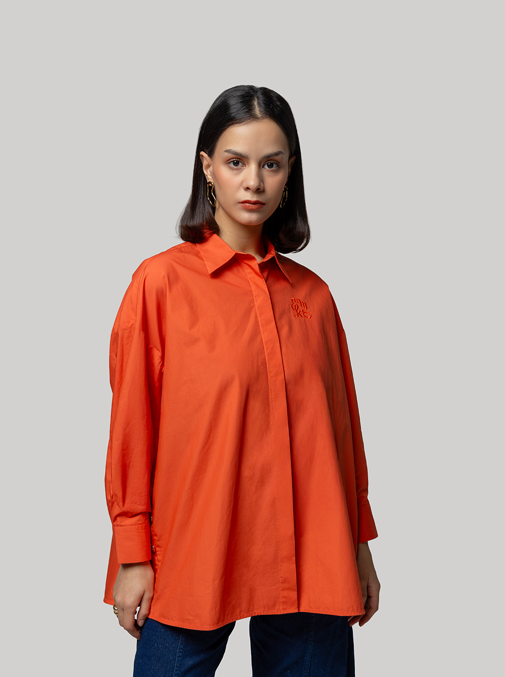 GALE OVERSIZED TOP PLAIN APRICOT