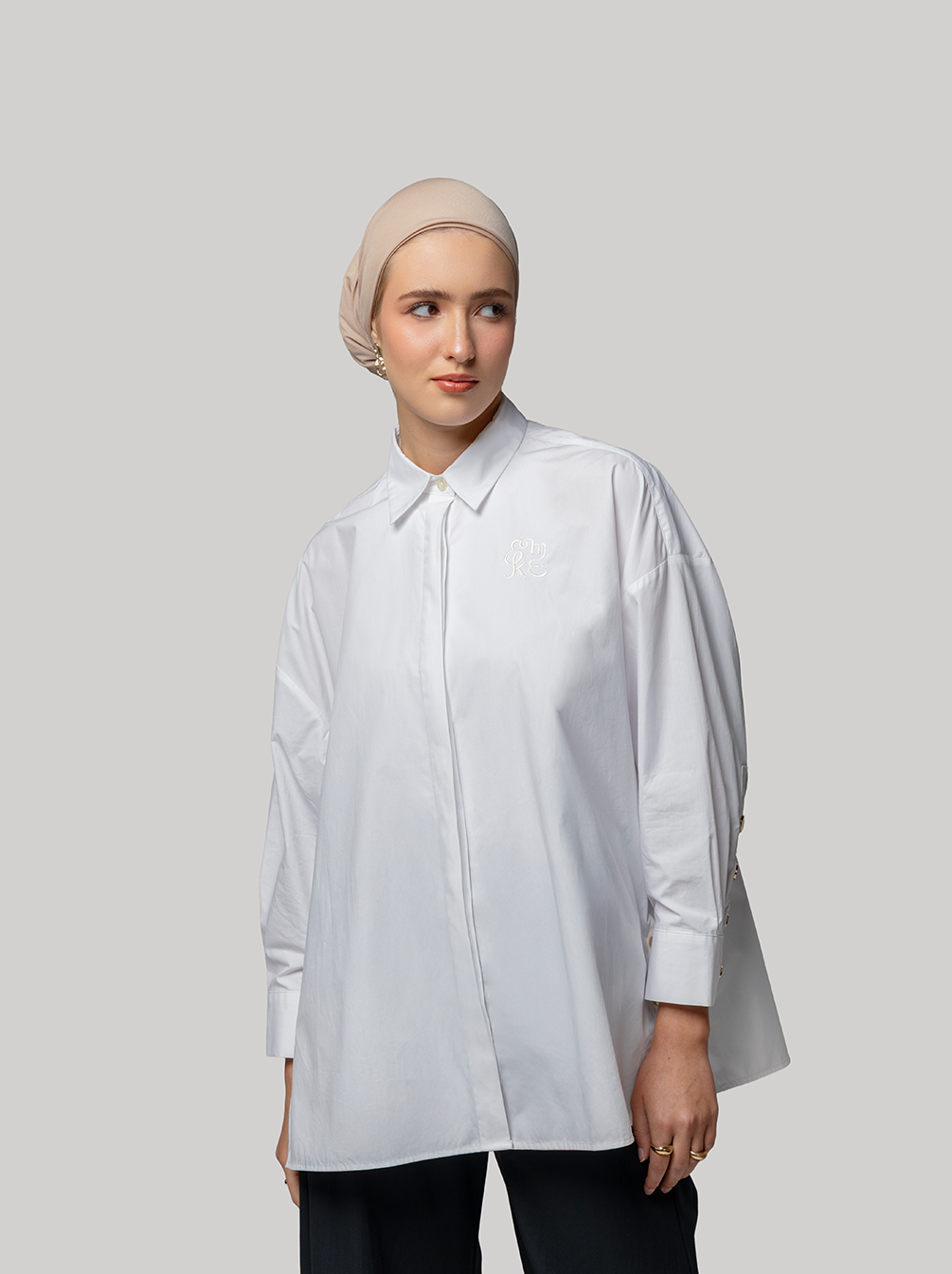 GALE OVERSIZED TOP PLAIN BONE WHITE