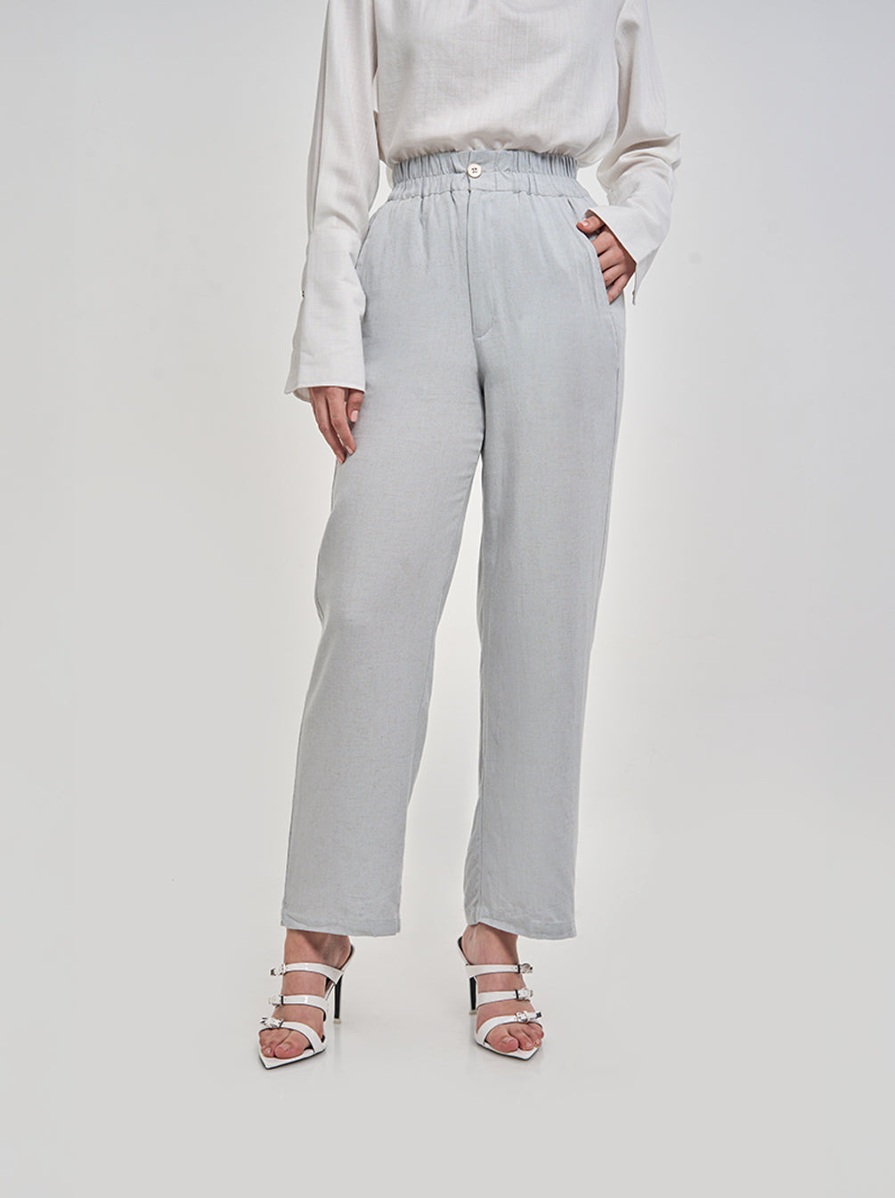 KEFI LINEN PANTS ICY GREY