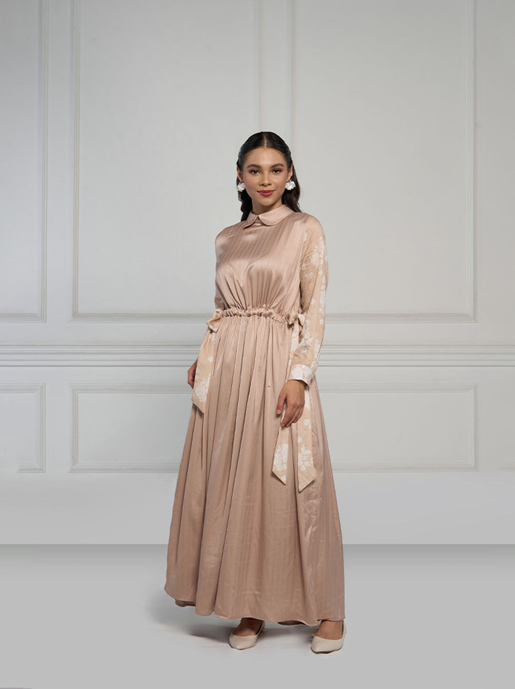 ALIA CINCHED WAIST DRESS BLUSH