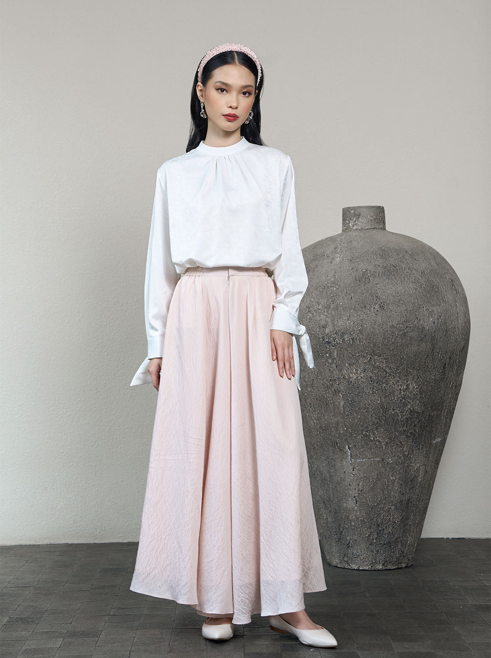 ANIKA WIDE PANTS PLAIN PINK BLUSH