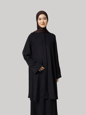 AYARA LOOSE LONG TOP BLACK