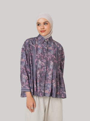 AYSEL PLEATED TOP BROWN