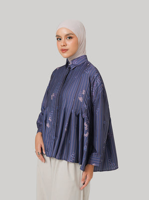 AYSEL PLEATED TOP MIDNIGHT BLUE