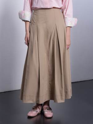 BEANA PLEATED SKIRT BEIGE