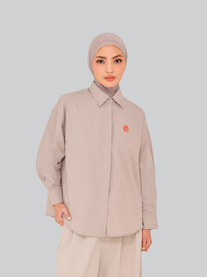 BIELLA BOXY TOP LIGHT TAUPE