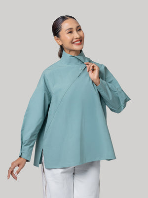 CALINA OVERSIZED TOP MOSS GREEN