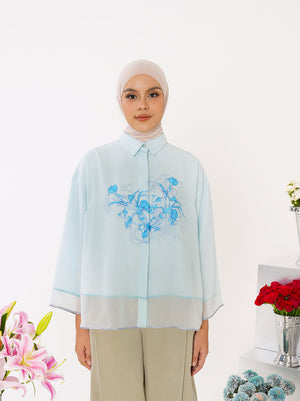 DEERA LAYERED TOP SKY BLUE