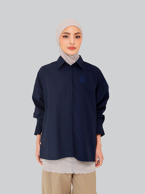 GALE V OVERSIZED TOP NAVY