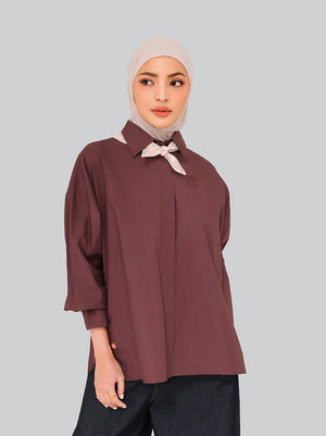 GALE V OVERSIZED TOP RICH BROWN