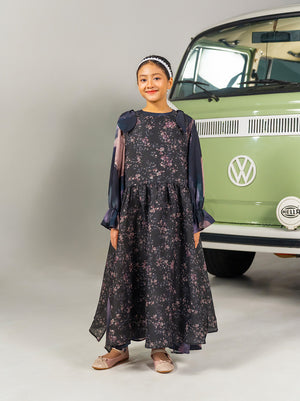 GANI LAYERED KIDS DRESS BLACK