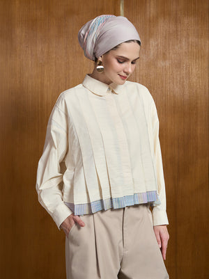 ALINA PLEATED TOP CREME