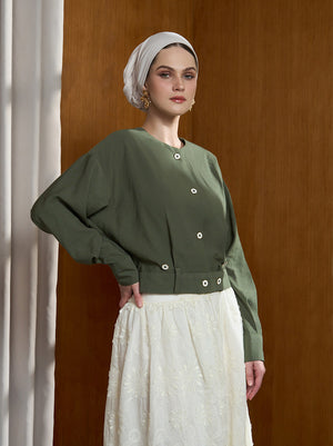 KAIA PLAIN TOP DARK GREEN