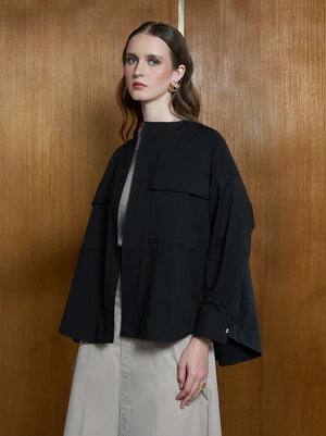 LILA DROPSHOULDER OUTER BLACK