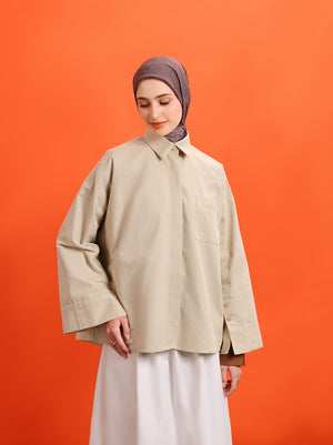 ISLA SNAP BUTTON TOP CREME