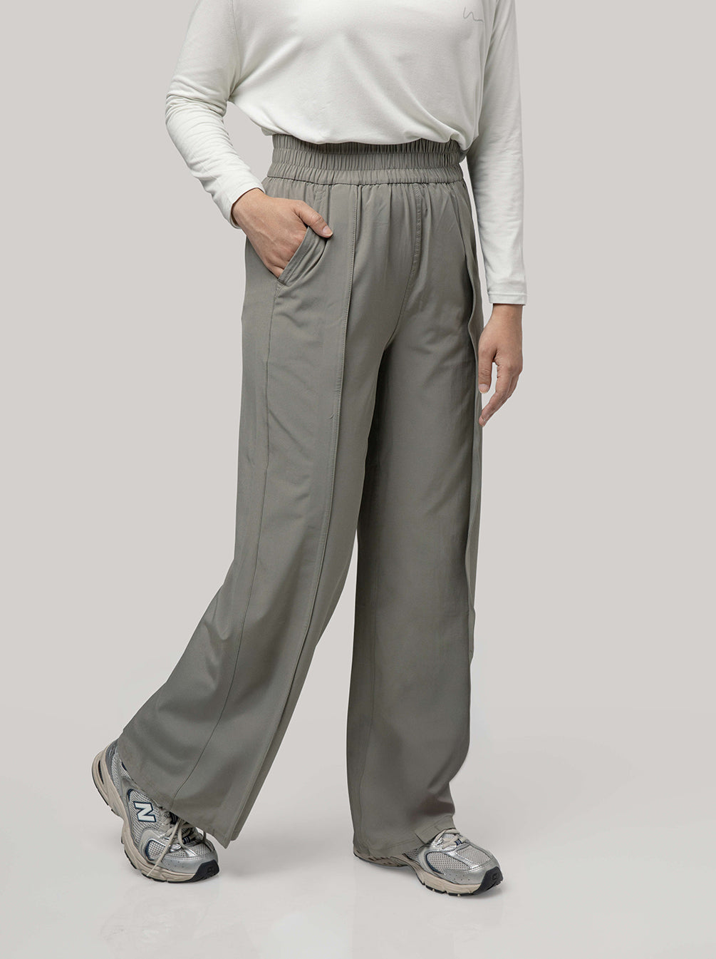 KAMI FLOW ISOLDE STRAIGHT PANTS KHAKI