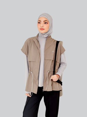 KAMI FLOW IVARA VEST OUTER DARK TAUPE