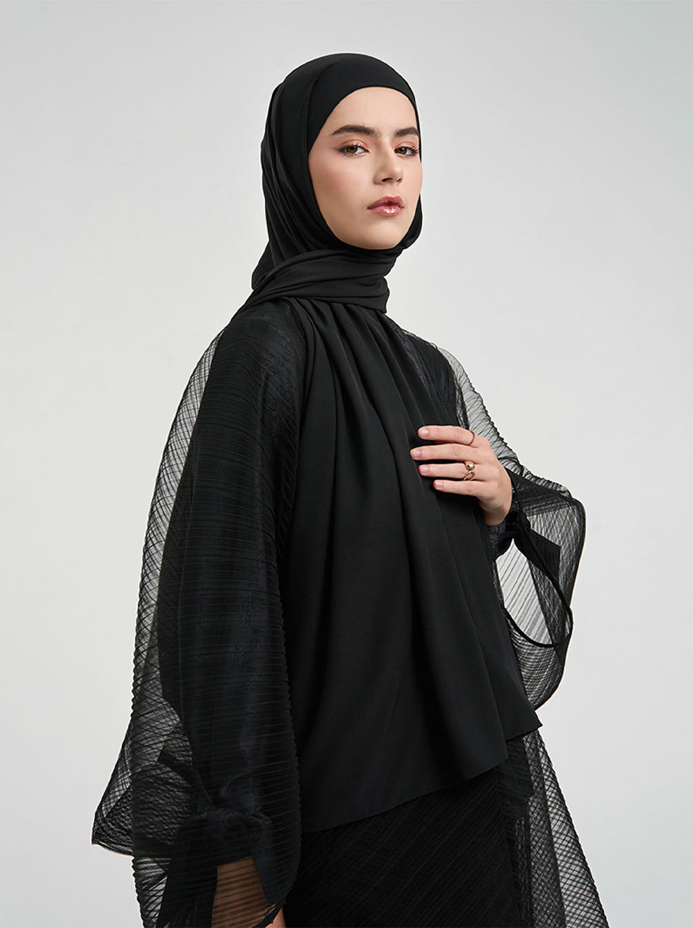 AIRLITE PASHMINA INSTANT PLAIN BLACK