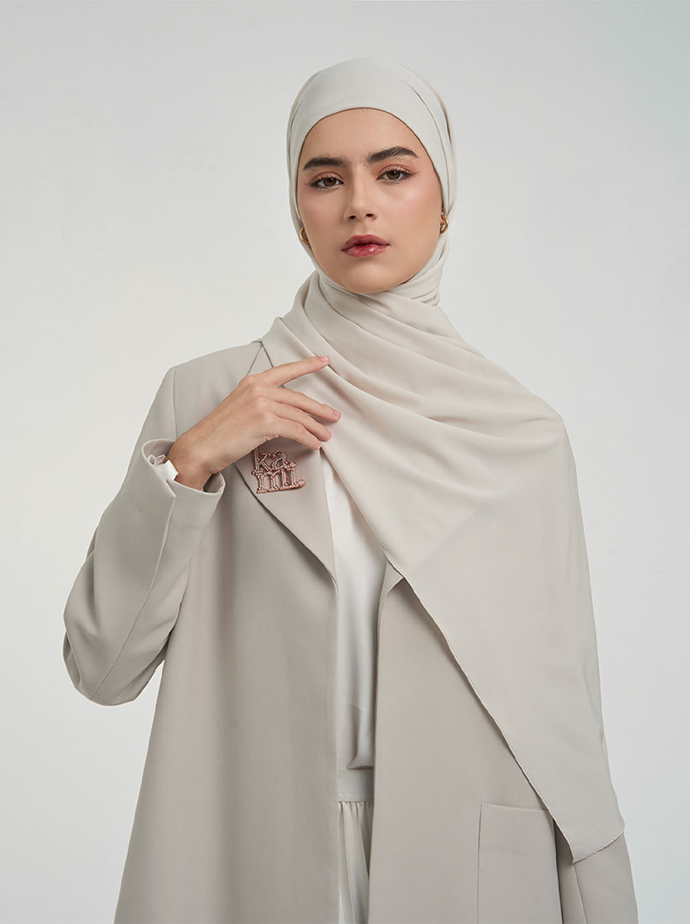 AIRLITE  PASHMINA INSTANT PLAIN CHALK