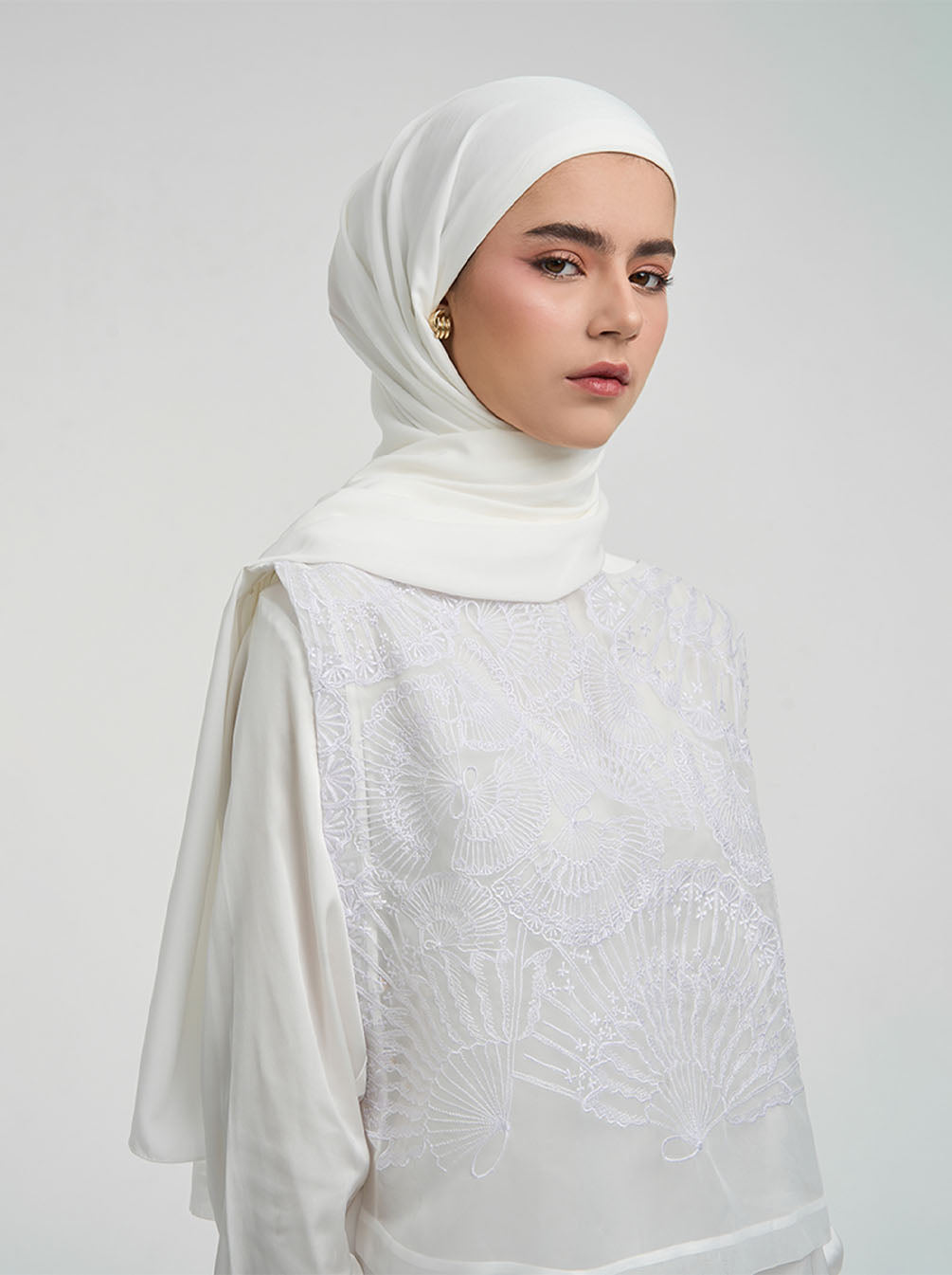 AIRLITE PASHMINA INSTANT PLAIN WHITE