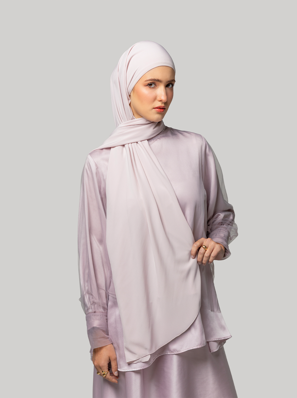 AIRLITE PASHMINA INSTANT PLAIN BLUSH PINK