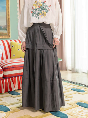KIRAN LAYERED SKIRT IRON GREY