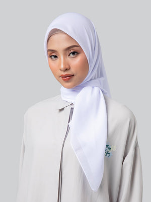 LIGHT VOILE SCARF PLAIN PURE WHITE