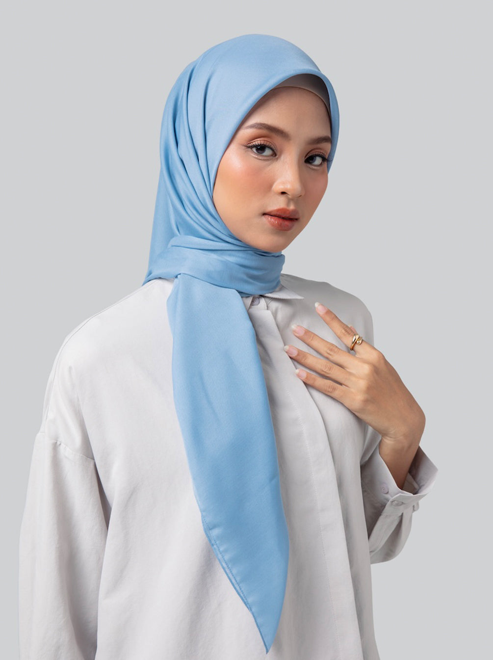 LIGHT VOILE SCARF PLAIN SKY