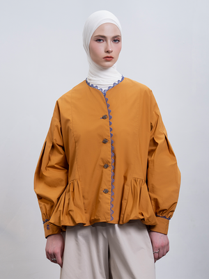 MIKA OVERSIZED TOP MUSTARD