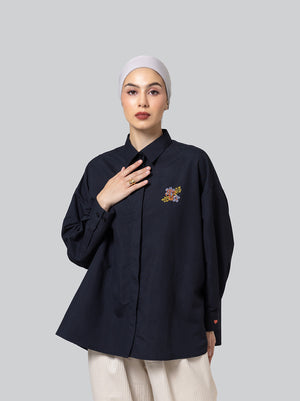 NUE DROPSHOULDER TOP BLACK