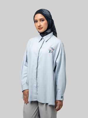 NUE DROPSHOULDER TOP LIGHT GREY