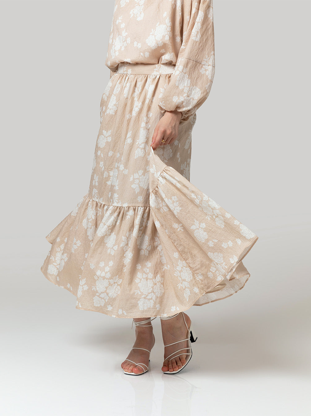 XYLA TIERED SKIRT SAND