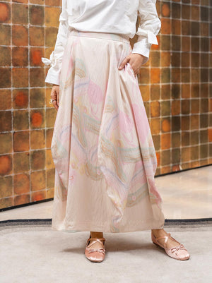 ODETTE DRAPE SKIRT BEIGE BLUSH