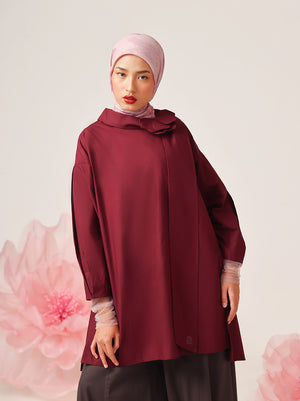 PEONY LOOSE TUNIC BURGUNDY