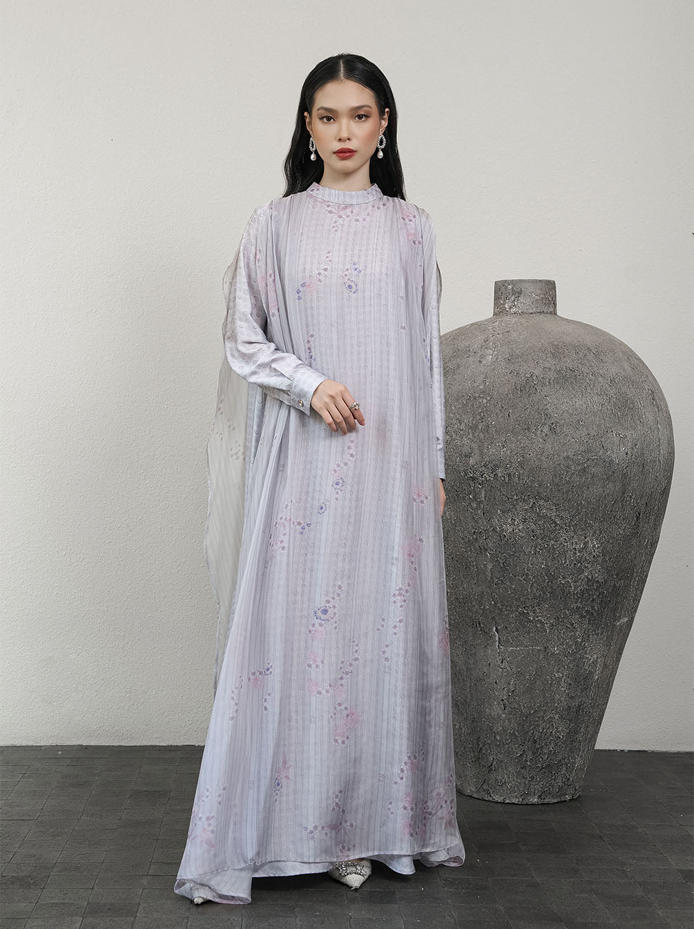 QISYA LAYERED DRESS SILVER PINK