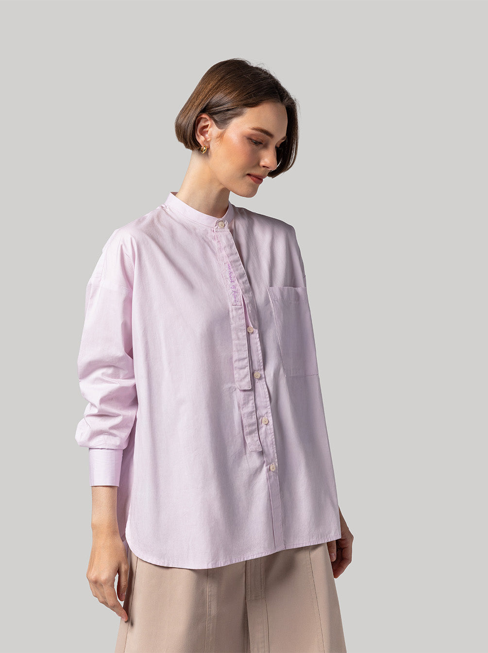 FIZA DETACHABLE PLACKET TOP LIGHT PINK