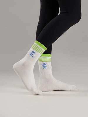 RALLY CREW MID CUT SOCKS LIME