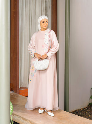 REYANA LAYERED DRESS DUSTY ROSE