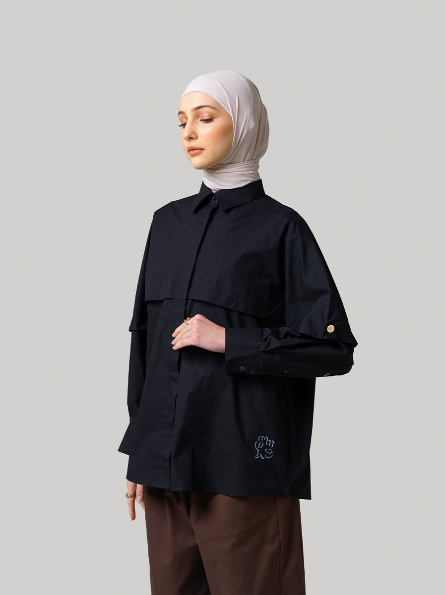 RISLA OVERSIZED TOP BLACK – Kami Idea