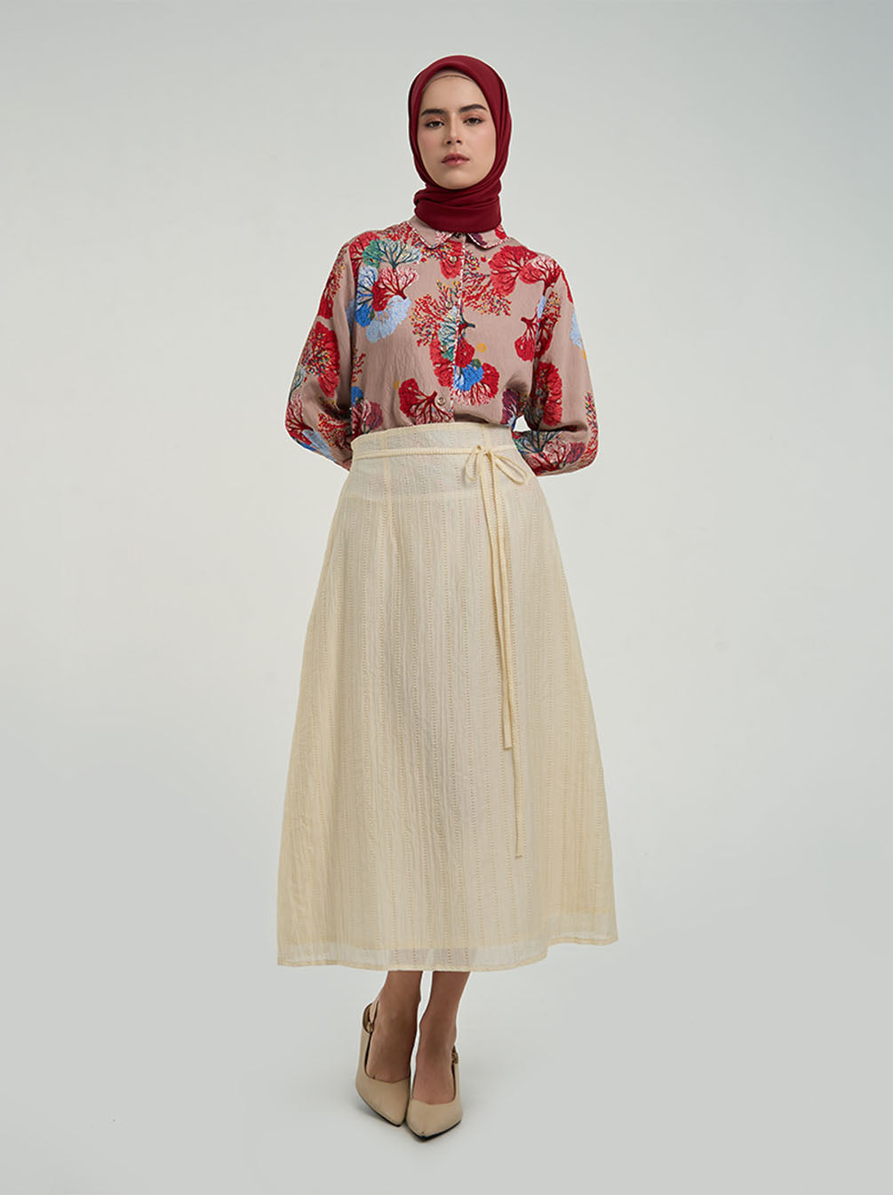 KANATA STRAIGHT SKIRT IVORY CREAM